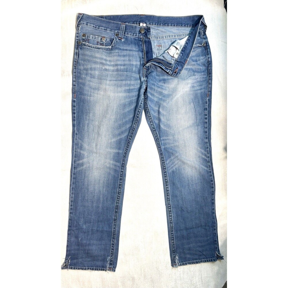 True Religion Rickie Straight Jeans Men’s Size 42 Medium Wash w/ Flap Pockets